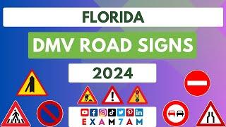 FLORIDA DMV ROAD SIGN WRITTEN TEST | LEARN ROAD SIGNS IN 2024 | PASS YOUR DMV WRITTEN EXAM