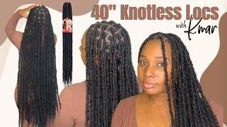 DISTRESSED FAUX LOCS ON 4C HAIR... premade locs = LESS WRAPPING | Knotless Method