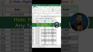 Excel Secrets:  Hide, Highlight & FIX Any Error in SECONDS! #shorts