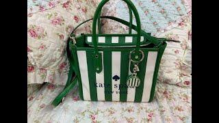 What's in my Kate Spade Small Stripe Tote in Green.