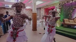 Sri lankan kandiyan dance with jump and turn ( pinum ,karanam) in wedding function isura wara scl of