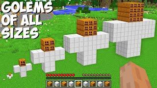 I can SPAWN A GOLEM OF ALL SIZES in Minecraft ! TINY, SMALL, NORMAL, BIG, BIGGEST, TITAN GOLEM !