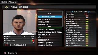 PES 2013 - Real Madrid - Stats - PS2