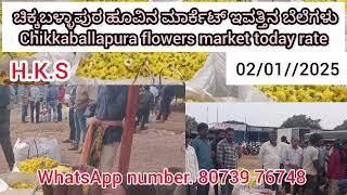 Chikballapura flowers market today rate 02/01/2025 ಚಿಕ್ಕಬಳ್ಳಾಪುರ ಹೂವಿನ ಮಾರ್ಕೆಟ್‌ ಇವತ್ತಿನ ಬೆಲೆಗಳು ️