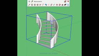 Curved stairs in Sketchup without needing extensions.