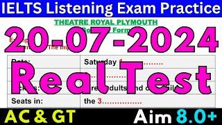 IELTS LISTENING TEST 20 JULY 2024 WITH ANSWERS   IELTS PREDICTION  IDP & BC