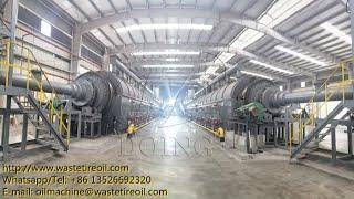 New type continuous waste tyre pyrolysis plant project running video