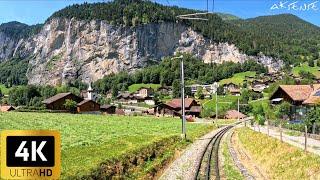 Train Driver View - Kleine Scheidegg to Lauterbrunnen Switzerland | Cab Ride | 4K HDR Video