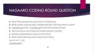 Nagarro Technical Interview Coding Question 2022 for Software Engineer & Senior Engineer Role