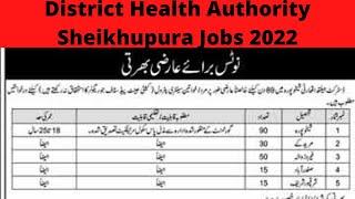 District Health Authority Sheikhupura Jobs 2022