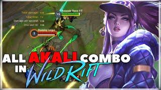 All Akali Combo Demo in Wild Rift | League of Legends Wild Rift