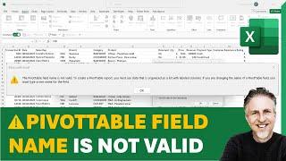 ️Fix 'The PivotTable field name is not valid' Error When Trying to Create or Refresh a PivotTable