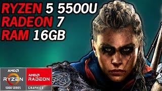 Assassin's Creed Valhalla | AMD Ryzen 5 5500U Radeon 7 Graphics 16GB DUAL CHANNEL RAM 720P Gameplay