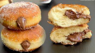 Super soft! Easy to Make and Delicious! Ultra Soft Donuts Filled with Nutella!