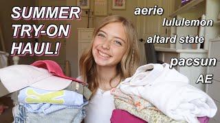 SUMMER TRY-ON HAUL! lululemon, aerie, pacsun, + more (: