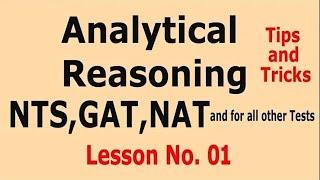 Analytical Reasoning (Tips and Tricks) : How to solve Analytical Reasoning Questions  Lesson No. 01