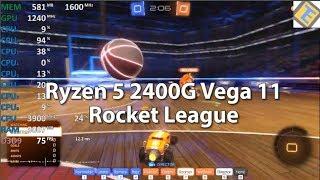 Ryzen 5 2400G Review Rocket League Gameplay Benchmark. Vega 11 iGPU