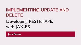 REST Web Services 20 - Implementing Update and Delete