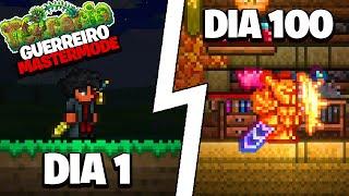 PASSEI 100 DIAS APENAS DE GUERREIRO NO TERRARIA!