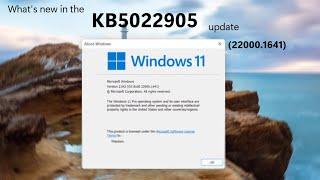 What's new in Windows 11 (21H2)'s KB5022905 update (22000.1641)