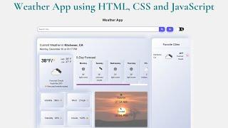 Create responsive Weather app using html, css and javascript with the help of open weather api