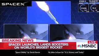 SpaceX launch to David Bowie's "Space Oddity" Feb 6 2018