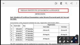 IIBF Schedule of Certificate Examinations under Remote Proctored mode | IIBF Exams Schedule | IIBF