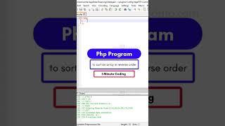 Php program to sort an array in reverse order 1 minute coding #shorts