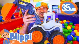 Blippi Excavates for an Excavator in Fidgets Indoor Playground! | BEST OF BLIPPI TOYS
