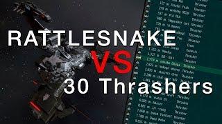 Eve online. Solo pvp. Rattlesnake VS 30 thrashers.