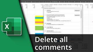 How to delete all comments in Excel at once  Tutorial