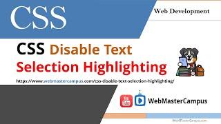 CSS Disable Text Selection Highlighting