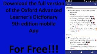 Oxford Advanced Learner's Dictionary 9th edition mobile App for your android phone