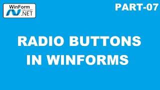 7-RADIO BUTTON CONTROL IN WINFORMS C# (URDU / HINDI) by Technical Aroushay