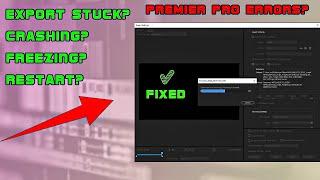 Fix Premier Pro Freezing PC while exporting or editing | Fix Adobe Premier Pro cc 2021 not exporting