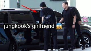 Jungkook bring his girlfriend at the airport #bts#jungkook#video