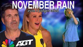 Golden Buzzer  All the judges cried when he heard the song November Rain with an extraordinary voice