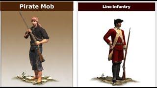 Empire: Total War 1vs1: Pirate Mob vs Line Infantry