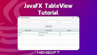 TableView in JavaFX Tutorial for Beginners | INSERT DATA