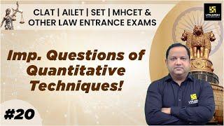 Quantitative Techniques | Most Important Questions #20 | Tricks & Formulas | CLAT 2022 | Anubhav Sir