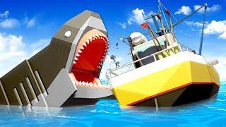 LEGO MEGALODON DESTROYS SHIP! (Brick Rigs)