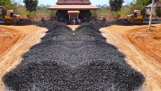 Bulldozer D71P! How To Resize Curved Road Gravel With Strong Bulldozer Operating By Young Man Skill