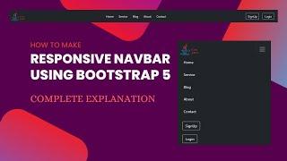 How to Create Responsive Navbar using Bootstrap 5 | Bootstrap 5 Tutorial