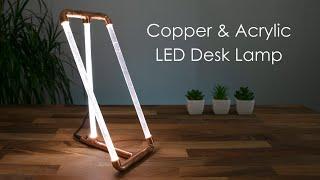 Copper Pipe and Acrylic LED Desk Lamp