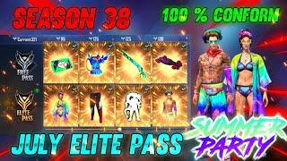 July Elite Pass Free Fire 2021 | Free Fire Season 38 Elite Pass Full Review | July Elite Pass 2021