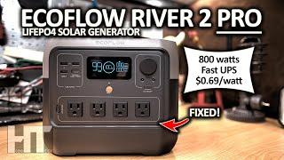 EcoFlow River 2 PRO 800w LiFePo4 UPS Power Station Solar Generator Review