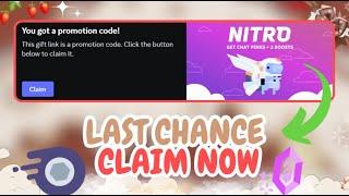 LAST CHANCE Discord is giving *EVERYONE* Free Nitro 1 month NITRO