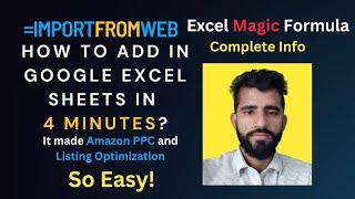 How to to Add IMPORTFROMWEB Excel Formula in Excel Sheets in 4 Minutes? Urdu | Hindi