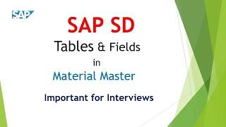 Tables and Fields in Material Master || SAP SD Interview Questions