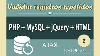 Validar email o datos repetidos con AJAX, jQuery, PHP, MySQL, HTML y CSS 2/4